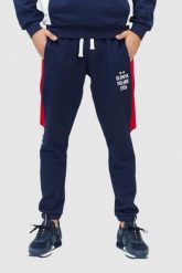 EA7 Granatowe spodnie męskie Olimpia milano. Niebieskie spodnie sportowe męskie EA7 Emporio Armani, m, z aplikacjami, z bawełny. W wyprzedaży za 349.99 zł.