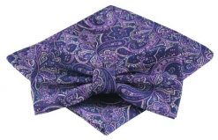 Mucha Męska z Poszetką - Alties - Fioletowa, Wzór Orientalny. Fioletowe krawaty i muchy Alties, bez wzorów, eleganckie. Za 54.00 zł.
