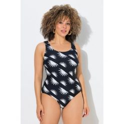 Damskie Strój kąpielowy słońca bez miękkich miseczek okrągły dekolt. Czarne stroje kąpielowe damskie Ulla Popken, plus size, bez wzorów, z elastanu. Za 199.99 zł.