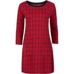 Tunika bawełniana, krótki rękaw bonprix biel wełny - czerwona pomarańcza z nadrukiem. Białe sukienki damskie bonprix, bez wzorów, bez ramiączek. Za 59.99 zł.