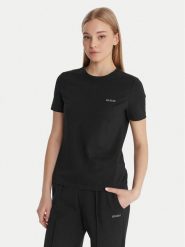 Guess T-Shirt V6RI07 J1314 Czarny Regular Fit. Czarne t-shirty damskie Guess, s, z aplikacjami, z bawełny, bez kołnierzyka, bez ramiączek. Za 159.99 zł.