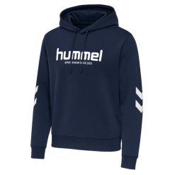 Bluza damska z kapturem Hummel Legacy 2.0. Niebieskie bluzy damskie Hummel, bez wzorów, sportowe, bez ramiączek, z kapturem. Za 283.00 zł.