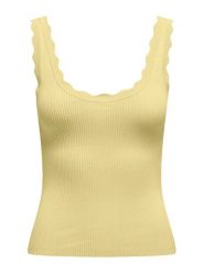 JDY Top Nanna 15290585 Żółty Slim Fit. Żółte topy damskie JDY, l, bez wzorów, z wiskozy, bez kołnierzyka, bez ramiączek. Za 59.99 zł.