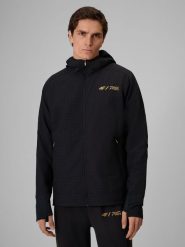 4F Bluza treningowa regular z kapturem męska 4F x Robert Lewandowski - czarna S. Czarne bluzy sportowe męskie 4F, m, bez wzorów, z materiału, z kapturem, na fitness i siłownię. Za 269.99 zł.