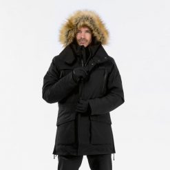 Parka turystyczna męska Quechua NH900 Warm wodoodporna -20°C. Czarne parki męskie QUECHUA, na zimę, m, bez wzorów, z syntetyku, sportowe, bez kołnierzyka, bez kaptura. Za 499.99 zł.
