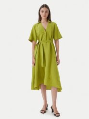 Marella Sukienka koszulowa Detto 2615221082 Zielony Regular Fit. Zielone sukienki damskie Marella, bez wzorów, z wiskozy, bez kołnierzyka, bez ramiączek, koszulowe. Za 919.99 zł.