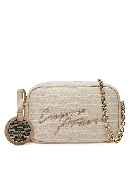 Emporio Armani Torebka EW001891 AF16095 F1073 Beżowy. Brązowe torebki do ręki damskie Emporio Armani, bez wzorów, z materiału, bez dodatków. Za 599.99 zł.