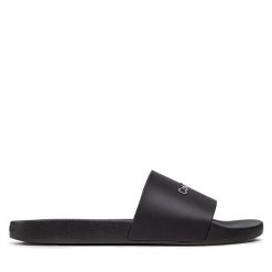 Klapki Calvin Klein Jeans. Czarne klapki męskie Calvin Klein Jeans, bez wzorów, z jeansu, bez zapięcia. Za 119.99 zł.
