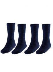 Męskie Skarpety Termiczne - 4 Pary - Ciemny Jeans. Niebieskie skarpety męskie HEAT KEEPER, bez wzorów, z elastanu. Za 182.06 zł.