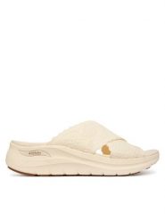 Skechers Klapki Arch Fit 2.0 164079/OFWT Beżowy. Brązowe klapki damskie Skechers, bez wzorów, z materiału, bez obcasa, bez zapięcia. Za 289.99 zł.