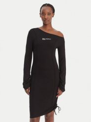 Karl Lagerfeld Jeans Sukienka codzienna B1W13045 Czarny Slim Fit. Czarne sukienki damskie Karl Lagerfeld Jeans, na co dzień, s, bez wzorów, z jeansu, bez kołnierzyka, bez ramiączek, proste. Za 569.99 zł.