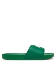 Lacoste Klapki Serve Sliders 7-49CMA0041 Zielony. Zielone klapki męskie Lacoste, bez wzorów, ze skóry, bez zapięcia. Za 149.99 zł.