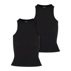 Damski tank top Urban Classics Racer Back (x2). Czarne topy damskie Urban Classics, bez wzorów, z bawełny, bez kołnierzyka, bez ramiączek. Za 149.50 zł.