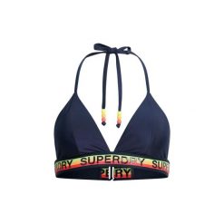 Damski top do kostiumu kąpielowego Superdry. Niebieskie stroje kąpielowe damskie Superdry, l, bez wzorów, z elastanu. Za 215.80 zł.