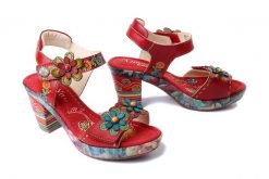 LAURA VITA 005843 Nellao 05 rouge, sandały damskie. Czerwone sandały damskie Laura Vita, bez wzorów, ze skóry, bez obcasa, na obcasie, bez zapięcia. Za 305.92 zł.