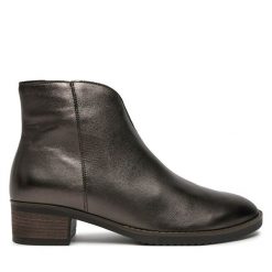 Botki Gabor. Szare botki damskie Gabor, bez wzorów, bez obcasa, na płaskiej podeszwie, bez zapięcia. Za 759.99 zł.