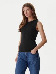 Calvin Klein Jeans Top LV047B265G Czarny Slim Fit. Czarne topy damskie Calvin Klein Jeans, s, bez wzorów, z bawełny, bez kołnierzyka, bez ramiączek. Za 169.99 zł.