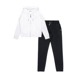 Bluza z bawełna z kaptur na czas wolny na co dzień. Białe bluzy damskie LEONE 1947 APPAREL, bez wzorów, z bawełny, sportowe, bez ramiączek, bez kaptura. W wyprzedaży za 136.83 zł.