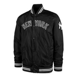 Kurtka New York Yankees MLB. Czarne kurtki sportowe damskie 47 Brand, s, bez wzorów, z materiału, bez ramiączek, bez kaptura. Za 393.00 zł.