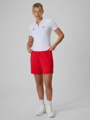 4F Spodenki dresowe damskie - czerwone XL. Czerwone szorty damskie 4F, bez wzorów, z dresówki. Za 129.99 zł.