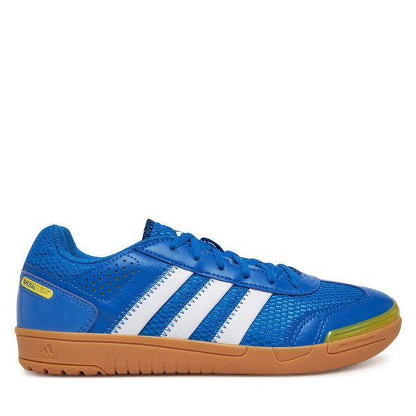 Buty halowe adidas. Niebieskie obuwie sportowe damskie Adidas, bez wzorów, bez zapięcia. Za 519.99 zł.