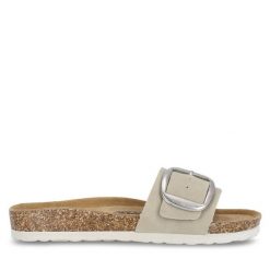 Klapki CRUZ. Szare klapki damskie CRUZ, bez wzorów, bez obcasa, bez zapięcia. Za 119.99 zł.