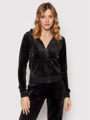 Juicy Couture Bluza Robertson JCAP176 Czarny Slim Fit. Czarne bluzy damskie Juicy Couture, xxs, bez wzorów, z syntetyku, bez ramiączek, bez kaptura. Za 549.99 zł.