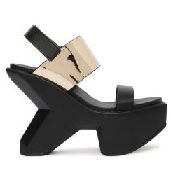 Sandały United Nude. Czarne sandały damskie United Nude, bez wzorów, bez obcasa, na koturnie, bez zapięcia. Za 1,819.00 zł.