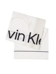 Calvin Klein Chusta Monologo K60K611981 Biały. Białe rękawiczki damskie Calvin Klein, bez wzorów, z bawełny. Za 289.99 zł.