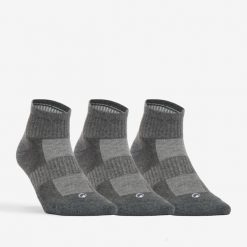 Skarpety sportowe tenis DECATHLON RS500 podwyższone 3 pary. Szare skarpetki damskie Decathlon, bez wzorów, z bawełny. Za 39.99 zł.