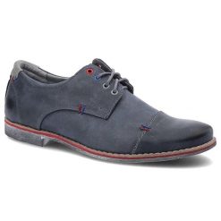 Niebieskie Półbuty Avanti Męskie Stylowe Obuwie. Niebieskie buty wizytowe męskie Avanti, bez wzorów, z nubiku, bez obcasa, bez zapięcia. Za 159.00 zł.