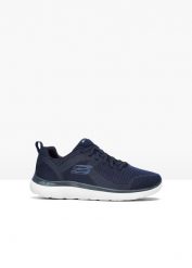 Sneakersy Skechers z pianką memory. Niebieskie buty sportowe męskie bonprix, bez wzorów, bez zapięcia. Za 249.99 zł.