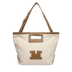 Torebka Max Mara Beachwear. Brązowe shopperki damskie Max Mara Beachwear, bez wzorów, bez dodatków. Za 1,024.00 zł.