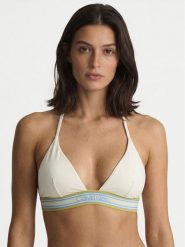Calvin Klein Swimwear Góra od bikini LV00Q61214 Kremowy. Białe bikini Calvin Klein Swimwear, bez wzorów, z syntetyku. Za 249.99 zł.