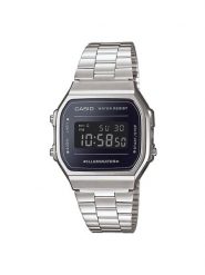 Casio Zegarek Vintage A168WEM-1EF Srebrny. Szare, cyfrowe zegarki damskie Casio, srebrne. Za 219.99 zł.