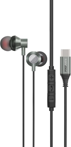 Promate Silken-C Ergonomic Stereo In-Ear Wired Earphones USB-C / 1.2m. Słuchawki dokanałowe Promate. Za 54.42 zł.