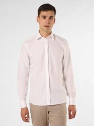 Finshley & Harding Koszula łatwa w prasowaniu z wywijanymi mankietami Mężczyźni Slim Fit Bawełna biały, 41. Białe koszule męskie Finshley & Harding, m, bez wzorów, z bawełny, bez kołnierzyka, bez ramiączek. Za 119.95 zł.