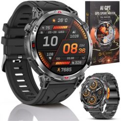 SMARTWATCH MĘSKI ZEGAREK CHAT GPT GPS ROZMOWY SPORT 650mAh 2 paski MENU POL. Zegarki męskie JG Smart, bez wzorów. Za 349.99 zł.