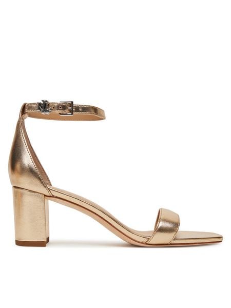 LAUREN RALPH LAUREN Sandały Logan 802935562004 Złoty. Żółte sandały damskie Lauren Ralph Lauren, bez wzorów, ze skóry, bez obcasa, na słupku, bez zapięcia. Za 719.99 zł.