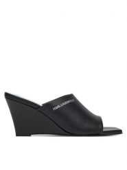 KARL LAGERFELD Klapki Rialto KL34400 Czarny. Czarne klapki damskie KARL LAGERFELD, bez wzorów, ze skóry, bez obcasa, bez zapięcia. Za 449.99 zł.