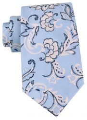 Męski Krawat - Chattier - Błękit z Kwiatowym Wzorem. Niebieskie krawaty i muchy Chattier, bez wzorów, z tkaniny, eleganckie. Za 55.00 zł.