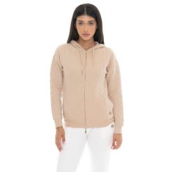 Leone 1947 Braid Damen, Bluza z geflochtenem Stoff, Kapuze, Reißverschluss. Brązowe bluzy damskie LEONE 1947 APPAREL, bez wzorów, z bawełny, sportowe, bez ramiączek, bez kaptura. W wyprzedaży za 191.56 zł.