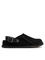 Birkenstock Sandały Lutry 1025356 Czarny. Czarne sandały damskie Birkenstock, bez wzorów, ze skóry, bez obcasa, na płaskiej podeszwie, bez zapięcia. Za 719.99 zł.