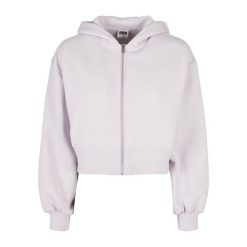 Damska krótka bluza z kapturem zapinana na zamek Urban Classics Oversized GT. Fioletowe bluzy damskie Urban Classics, bez wzorów, bez ramiączek, z kapturem. Za 259.50 zł.