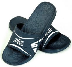 Klapki basenowe męskie Aqua Speed Dakota. Niebieskie klapki męskie Aqua-Speed, bez wzorów, z materiału, bez zapięcia. Za 64.99 zł.
