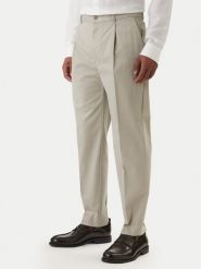 Calvin Klein Chinosy LV04LE612G Beżowy Slim Fit. Brązowe eleganckie spodnie męskie Calvin Klein, bez wzorów, z bawełny. Za 399.99 zł.