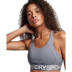 Damski biustonosz z elastycznym trenem Superdry. Szare bielizna sportowa damska Superdry, xs, bez wzorów. Za 142.45 zł.