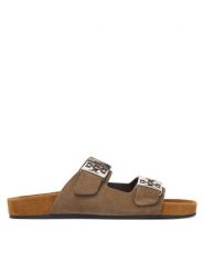 Tory Burch Klapki Mellow Slide 171151 Brązowy. Brązowe klapki damskie Tory Burch, bez wzorów, ze skóry, bez obcasa, bez zapięcia. Za 1,524.00 zł.