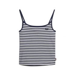Damski tank top Superdry. Niebieskie topy damskie Superdry, bez wzorów, bez kołnierzyka, bez ramiączek. Za 108.50 zł.