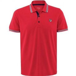 Koszulka sportowa męska Fila Polo Piro. Niebieskie koszulki sportowe męskie Fila, m, bez wzorów, z bawełny, bez ramiączek. Za 398.00 zł.
